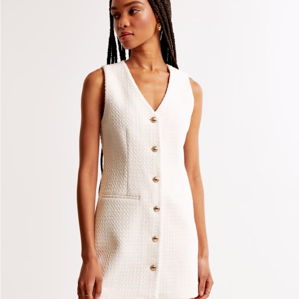 NWT Abercrombie Mara Tweed Vest Mini Dress